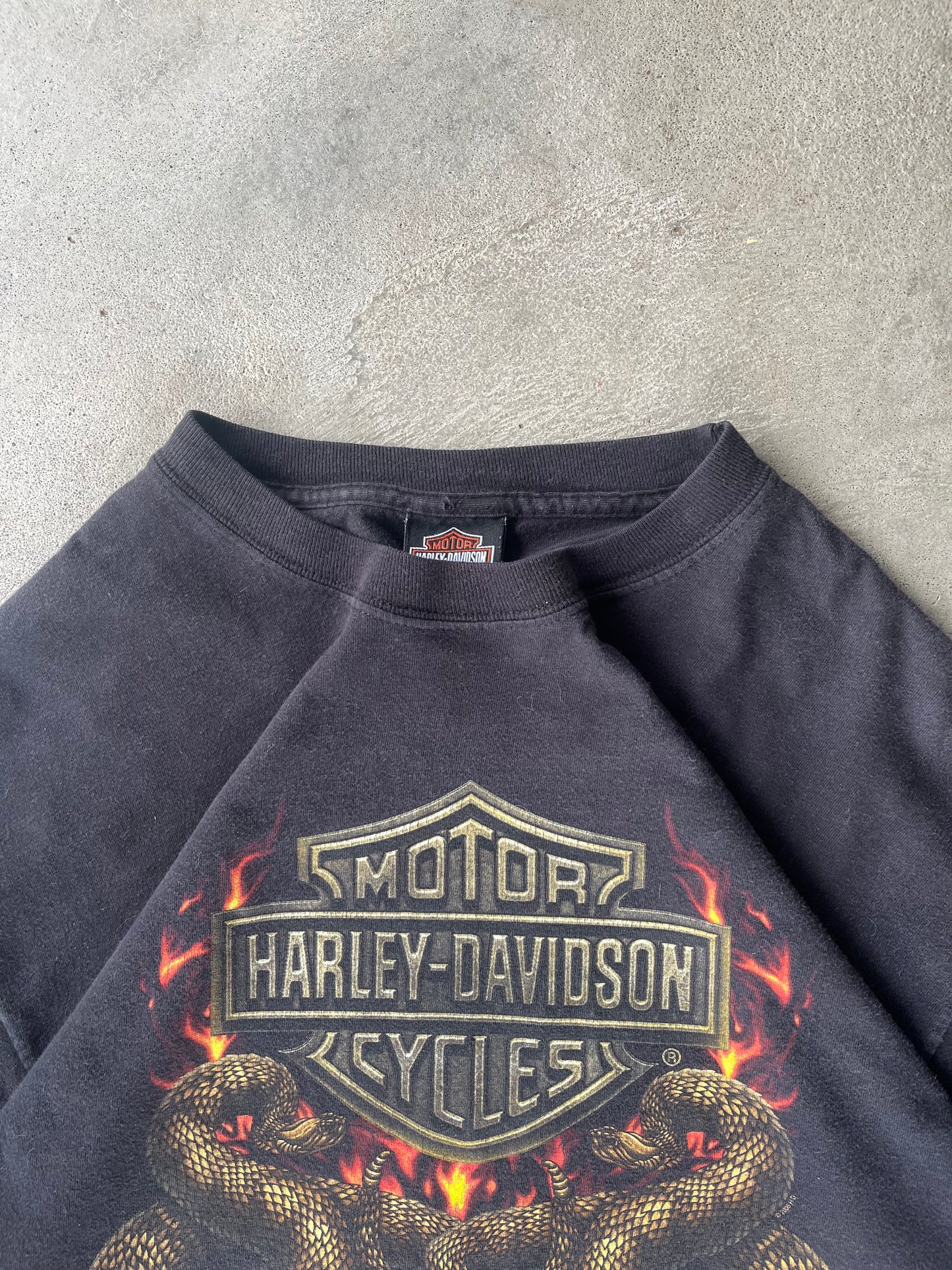L - Vintage Harley Davidson Flame Snake Tee