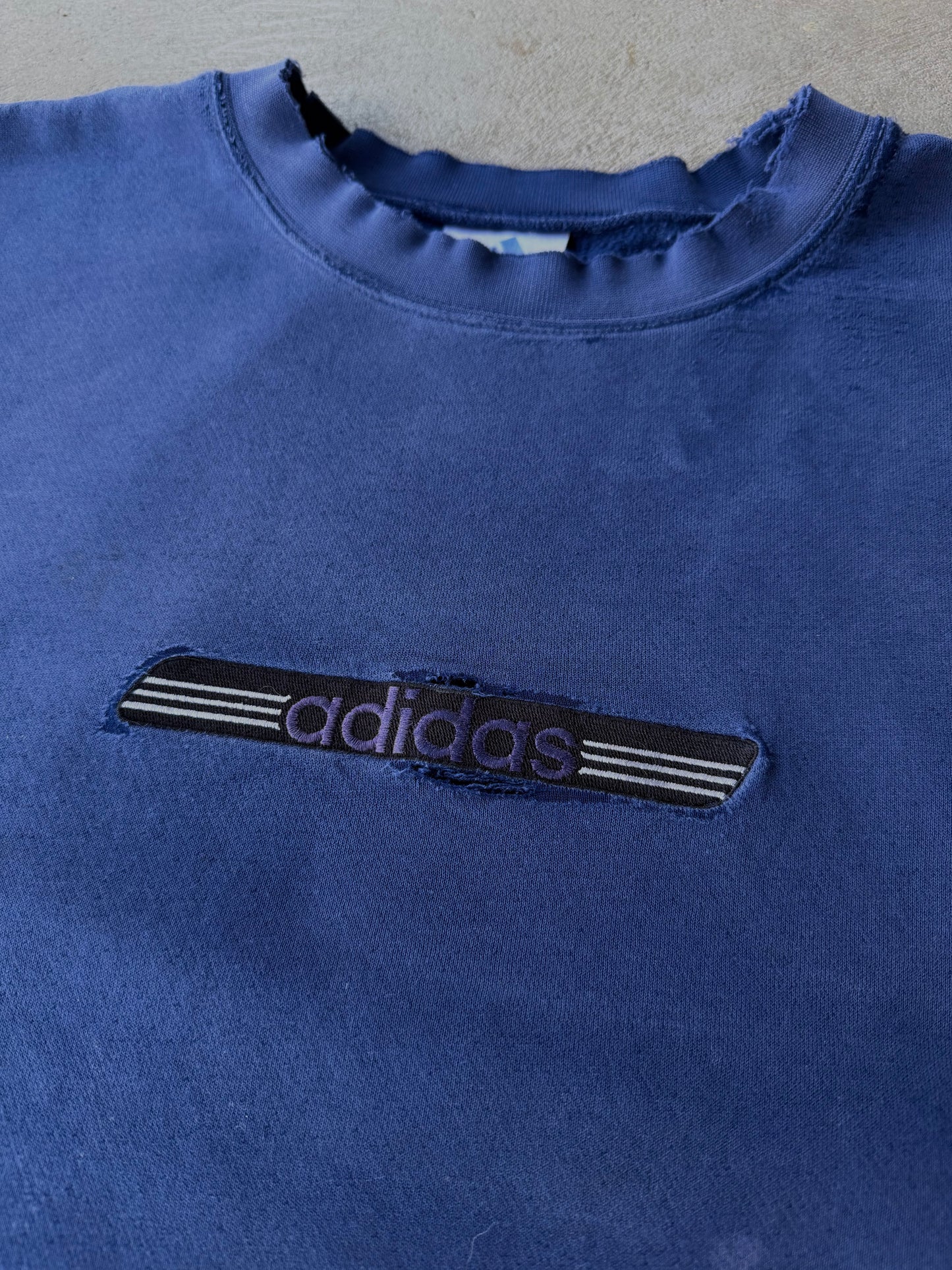 Vintage Faded Distressed Adidas Sweatshirt Crewneck - XL