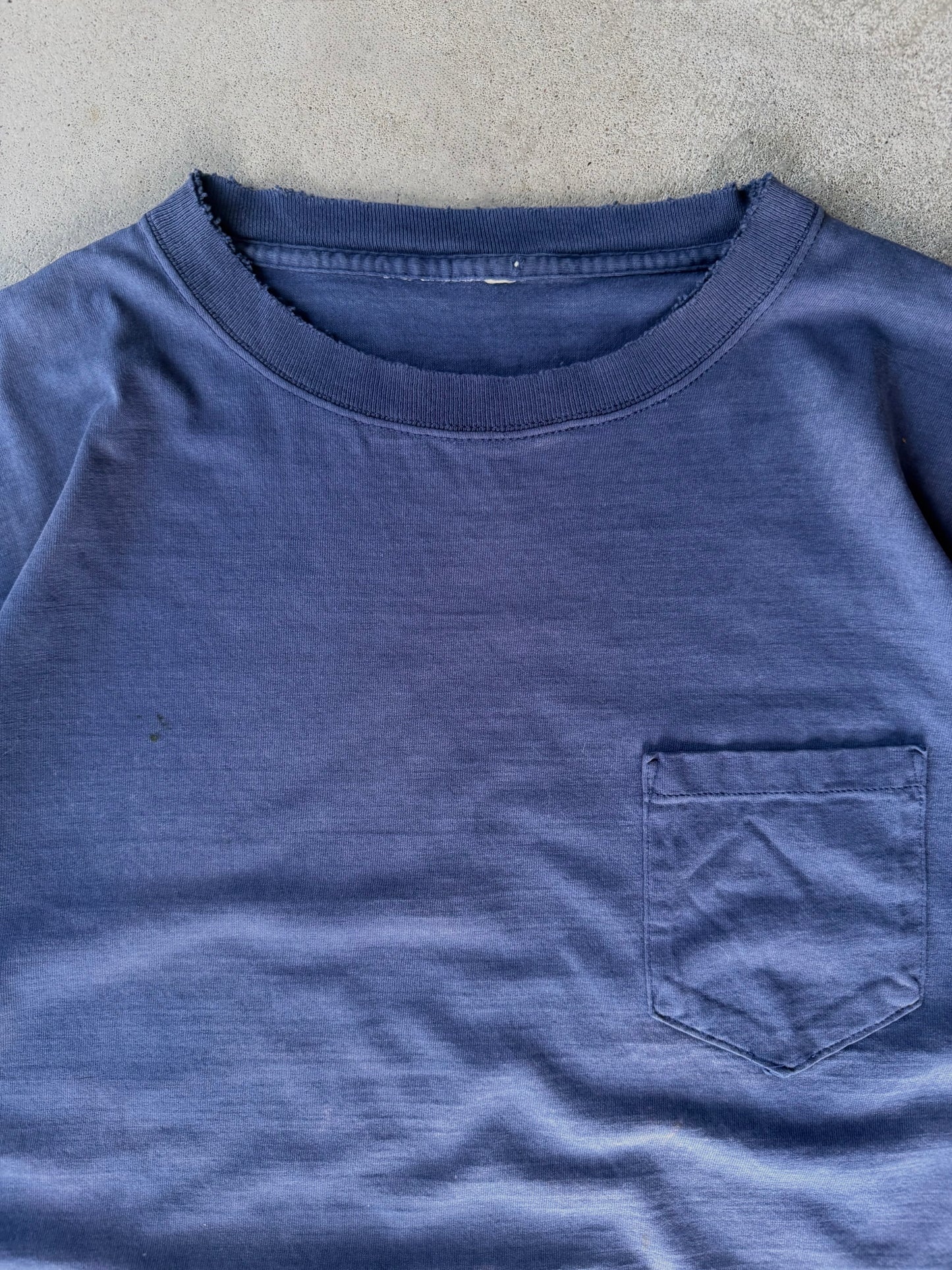 Vintage Faded Navy Pocket Tee - L
