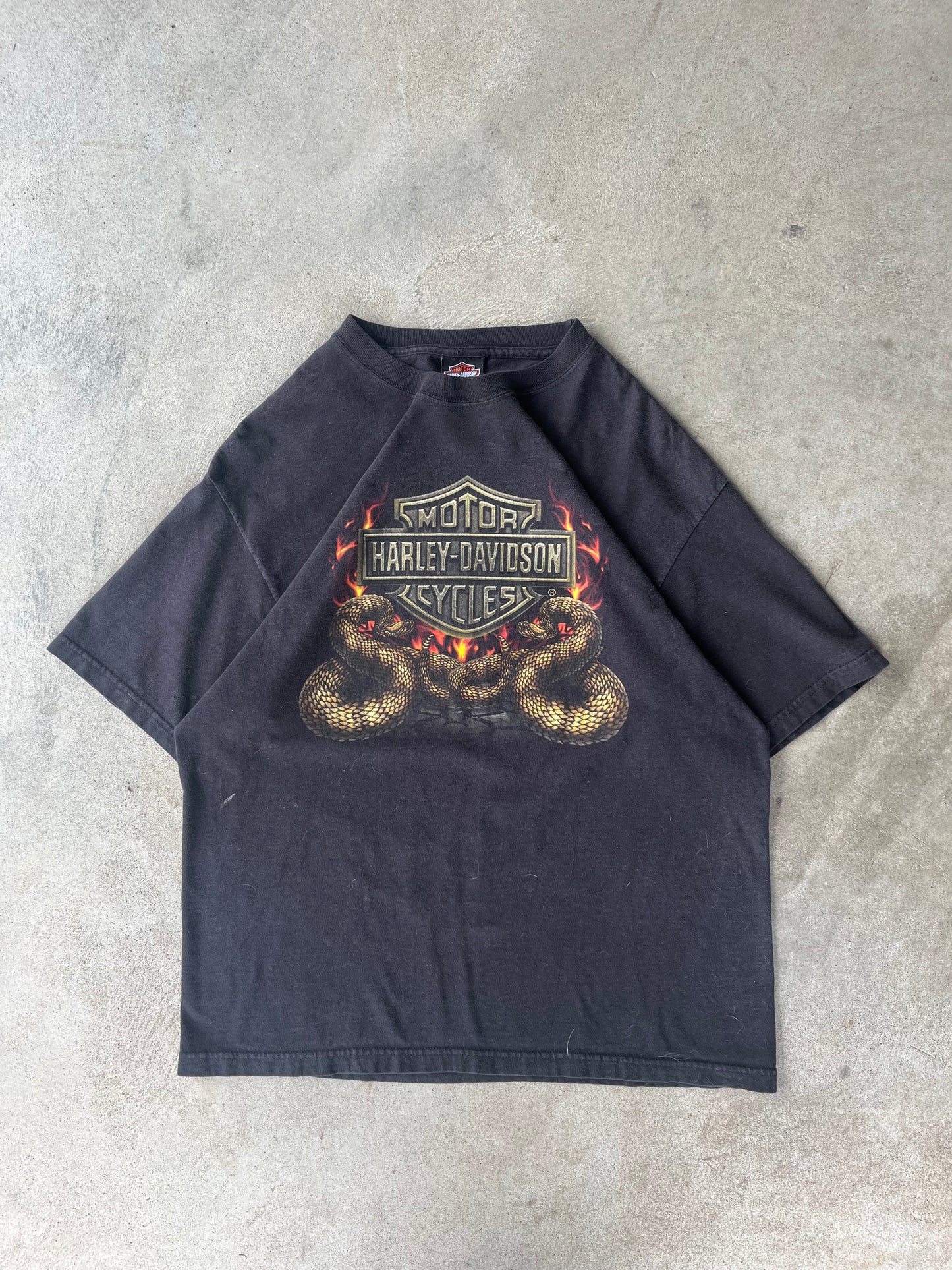 L - Vintage Harley Davidson Flame Snake Tee