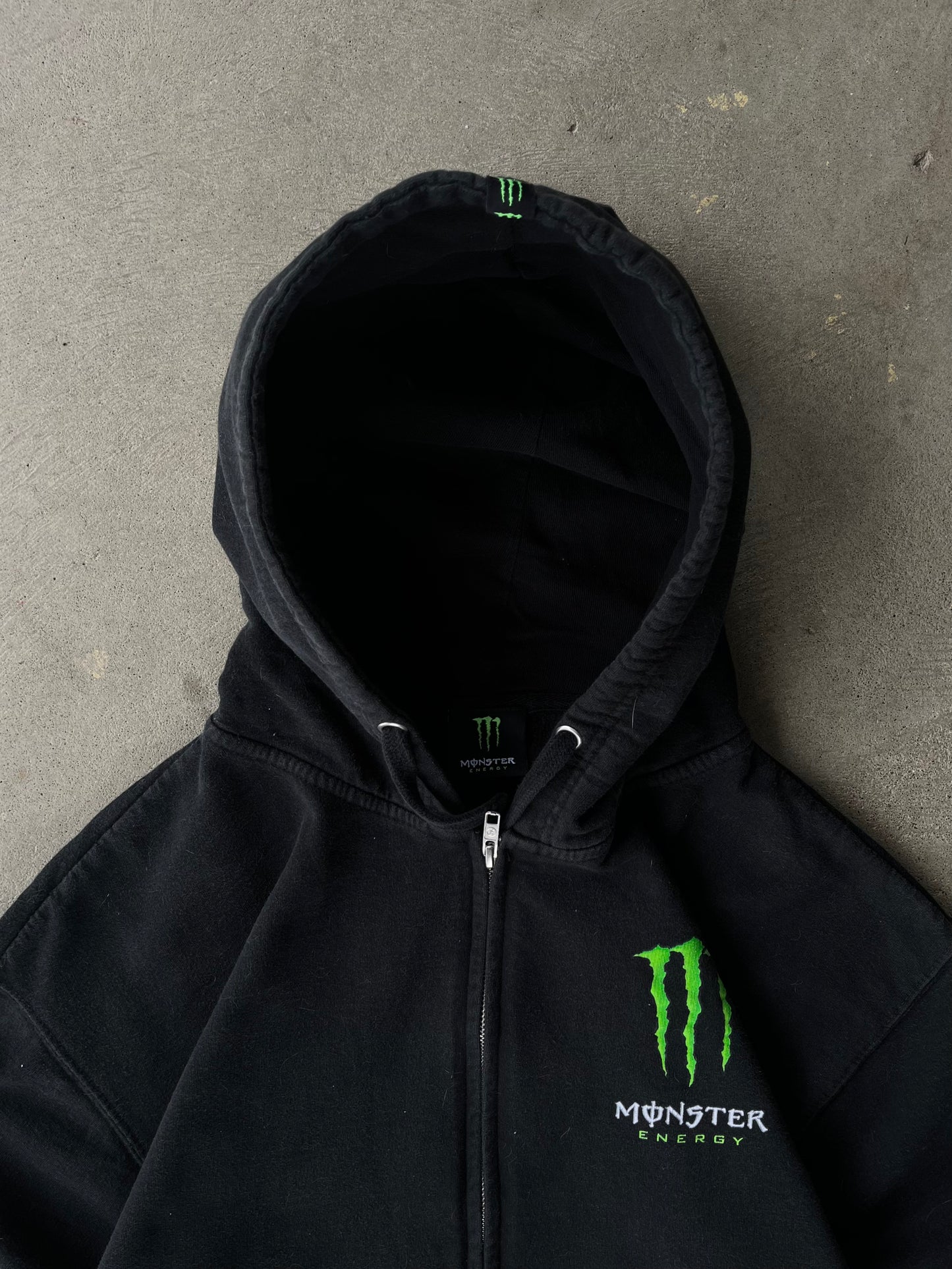 Vintage Monster Energy Zip Up Hoodie - XL