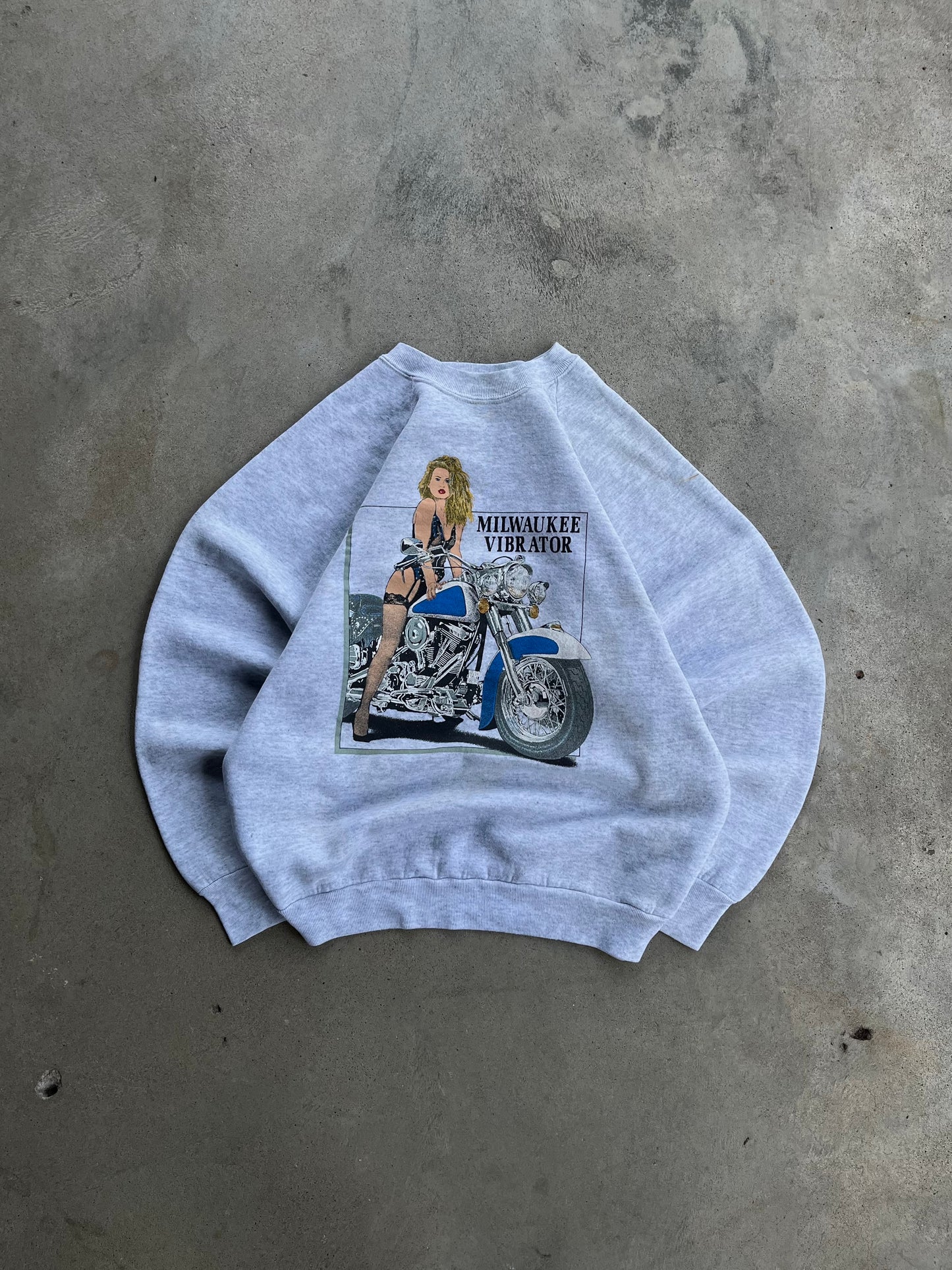 Vintage Milwaukee Vibrator Biker Sweatshirt Crewneck - L