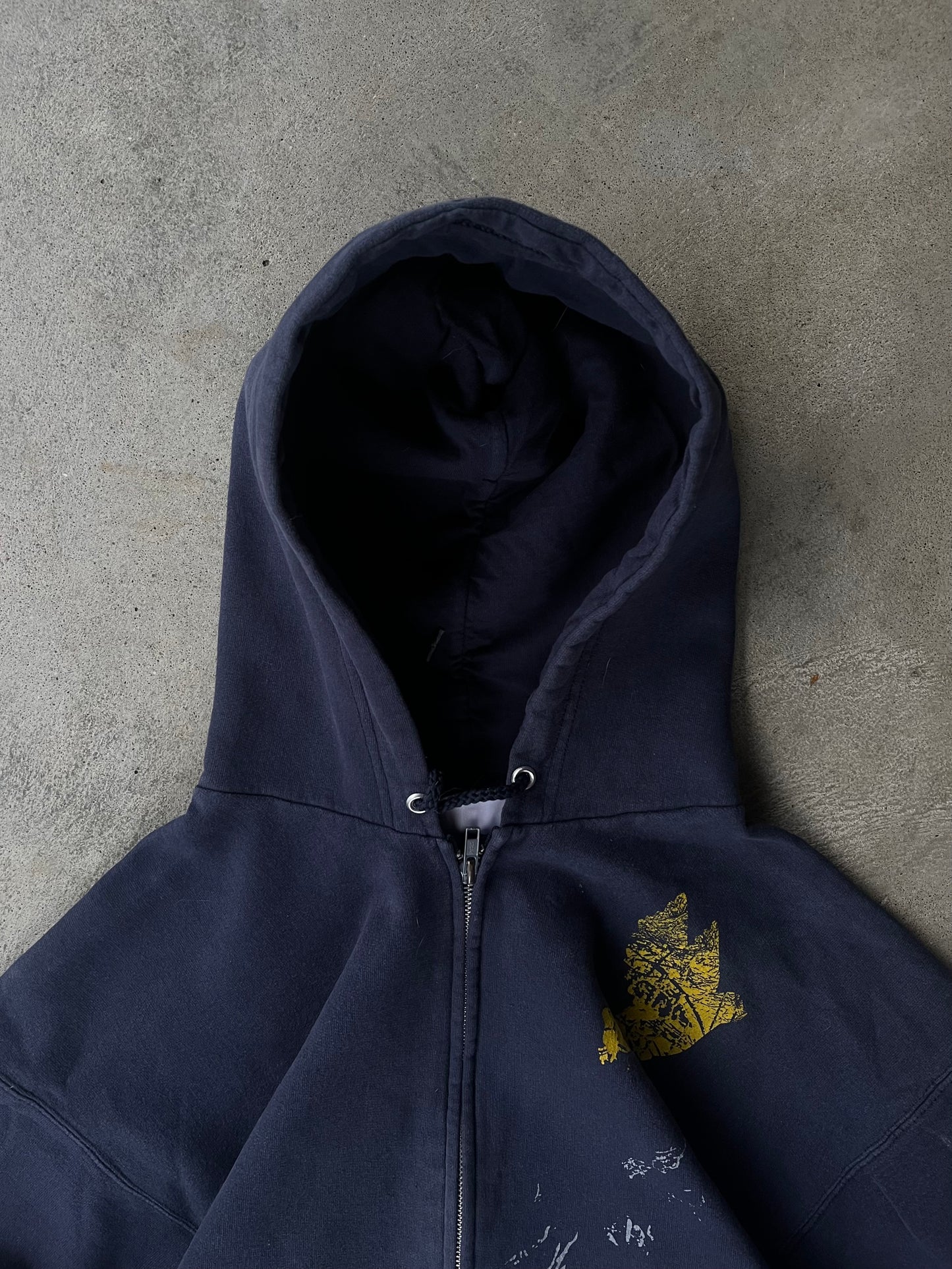 Vintage Nameless Faces Zip Up Hoodie - M