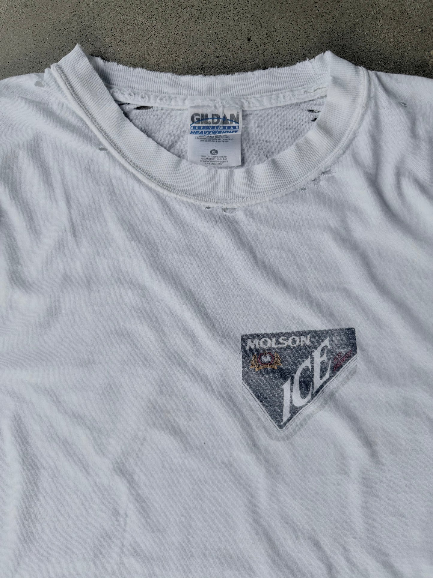 Vintage Distressed Molson Ice Spider Tee - XL