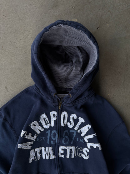 Vintage Aeropostale Athletics Thermal Lined Zip Up Hoodie - M