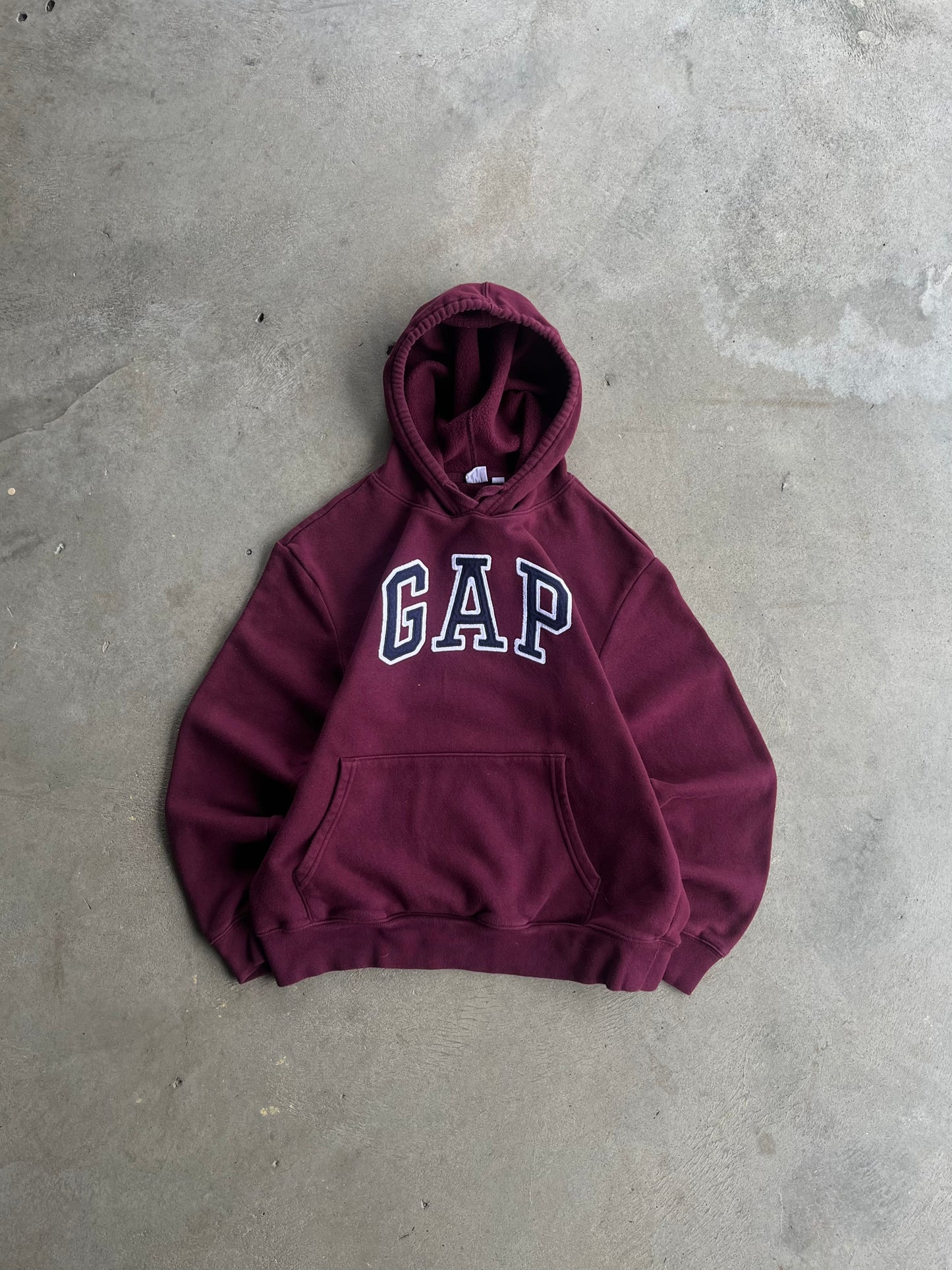 Vintage Embroidered GAP Burgundy Hoodie - S