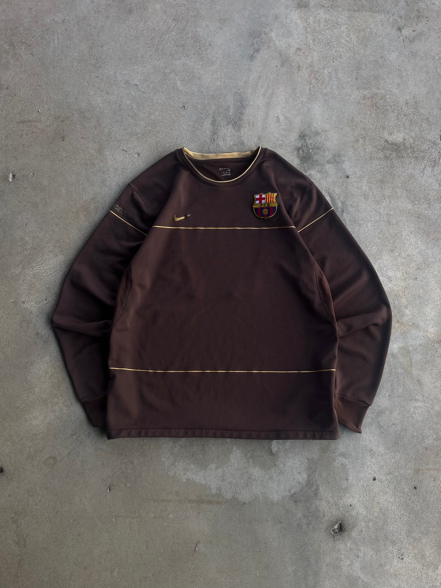 Vintage Nike Barcelona 08-09 Brown Long Sleeve Kit - XL