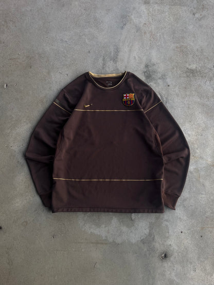 Vintage Nike Barcelona 08-09 Brown Long Sleeve Kit - XL