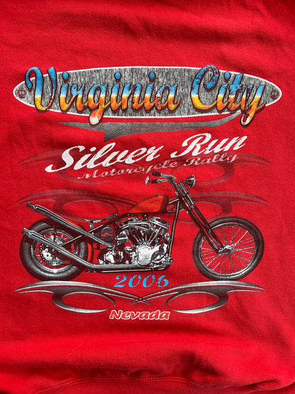 Vintage Biker Flaming Sleeve Hoodie - L