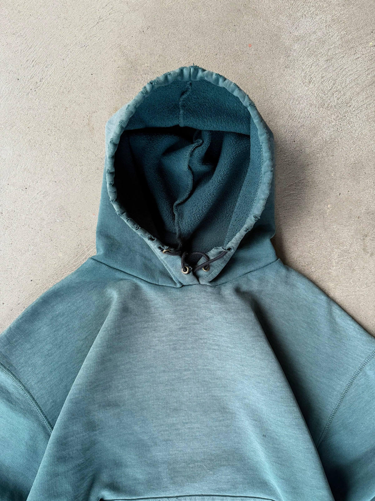Vintage Faded Green Carhartt Hoodie - L