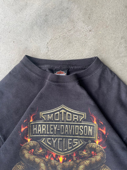 L - Vintage Harley Davidson Flame Snake Tee