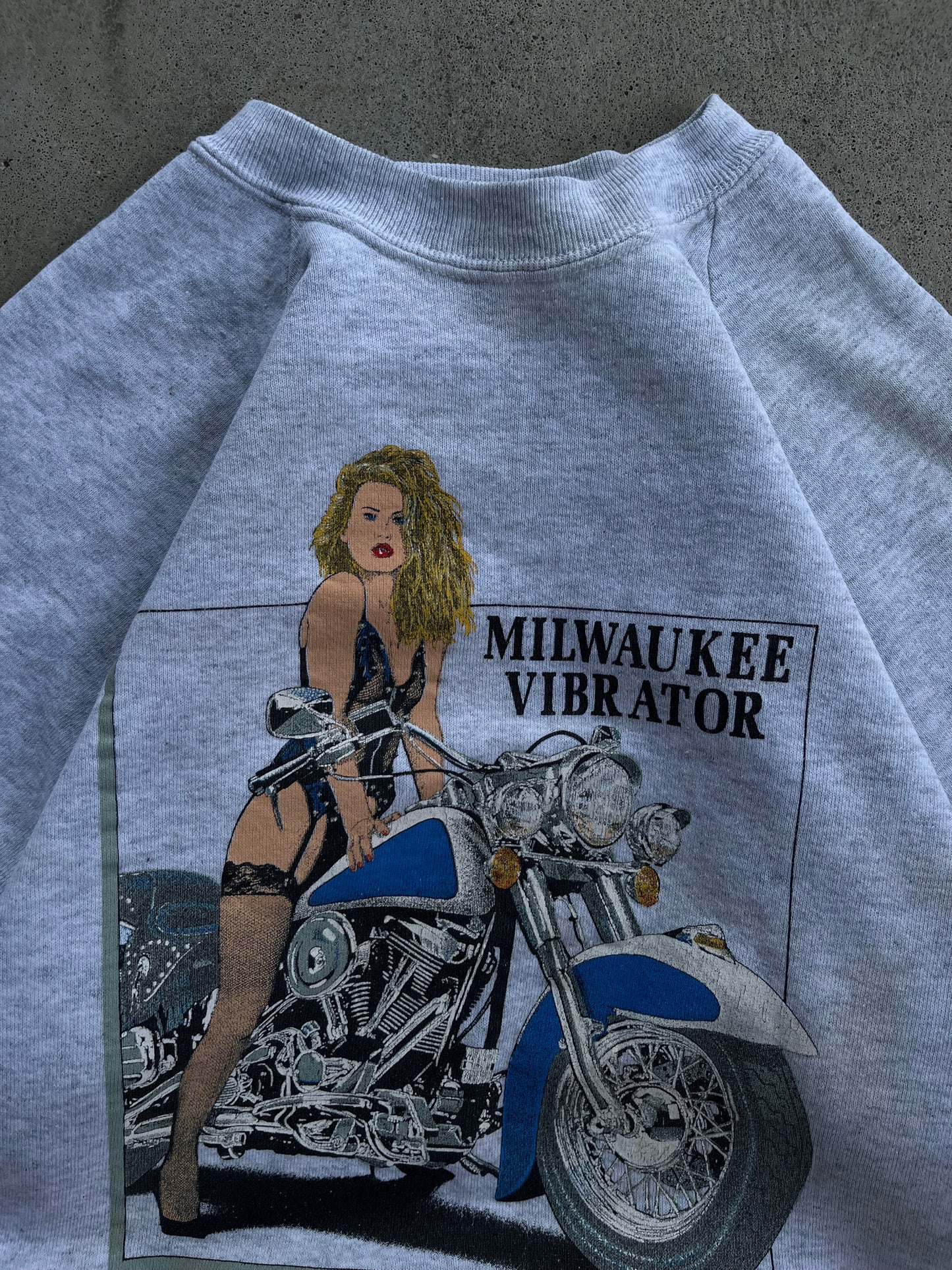 Vintage Milwaukee Vibrator Biker Sweatshirt Crewneck - L