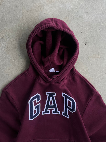 Vintage Embroidered GAP Burgundy Hoodie - S