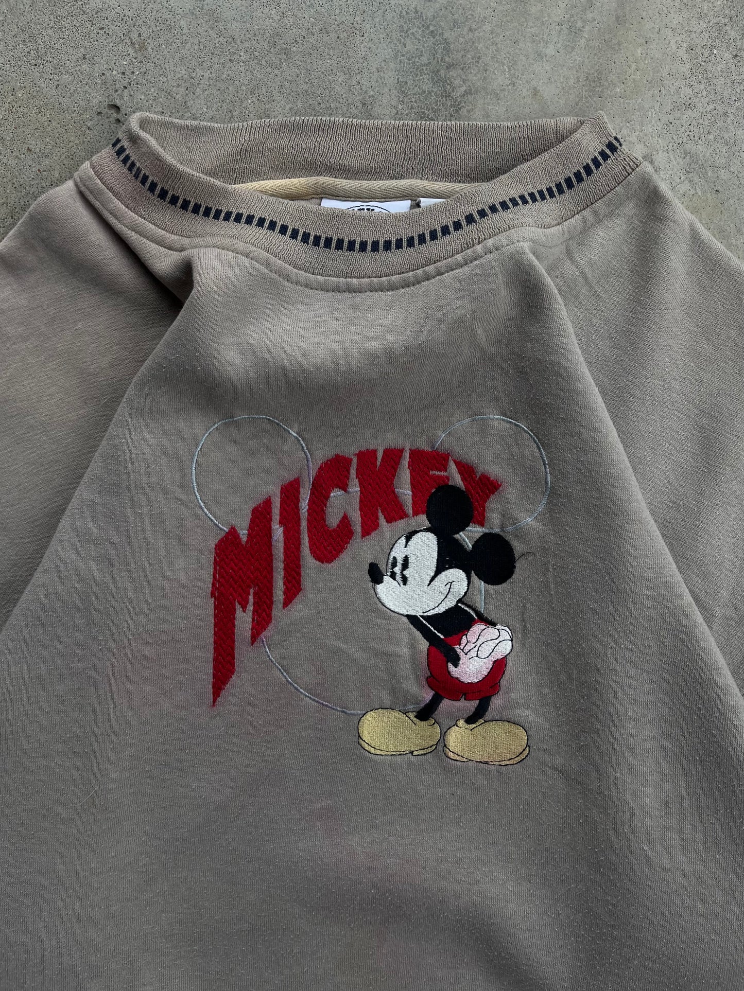Vintage Mickey Mouse Embroidered Sweatshirt Crewneck - XL