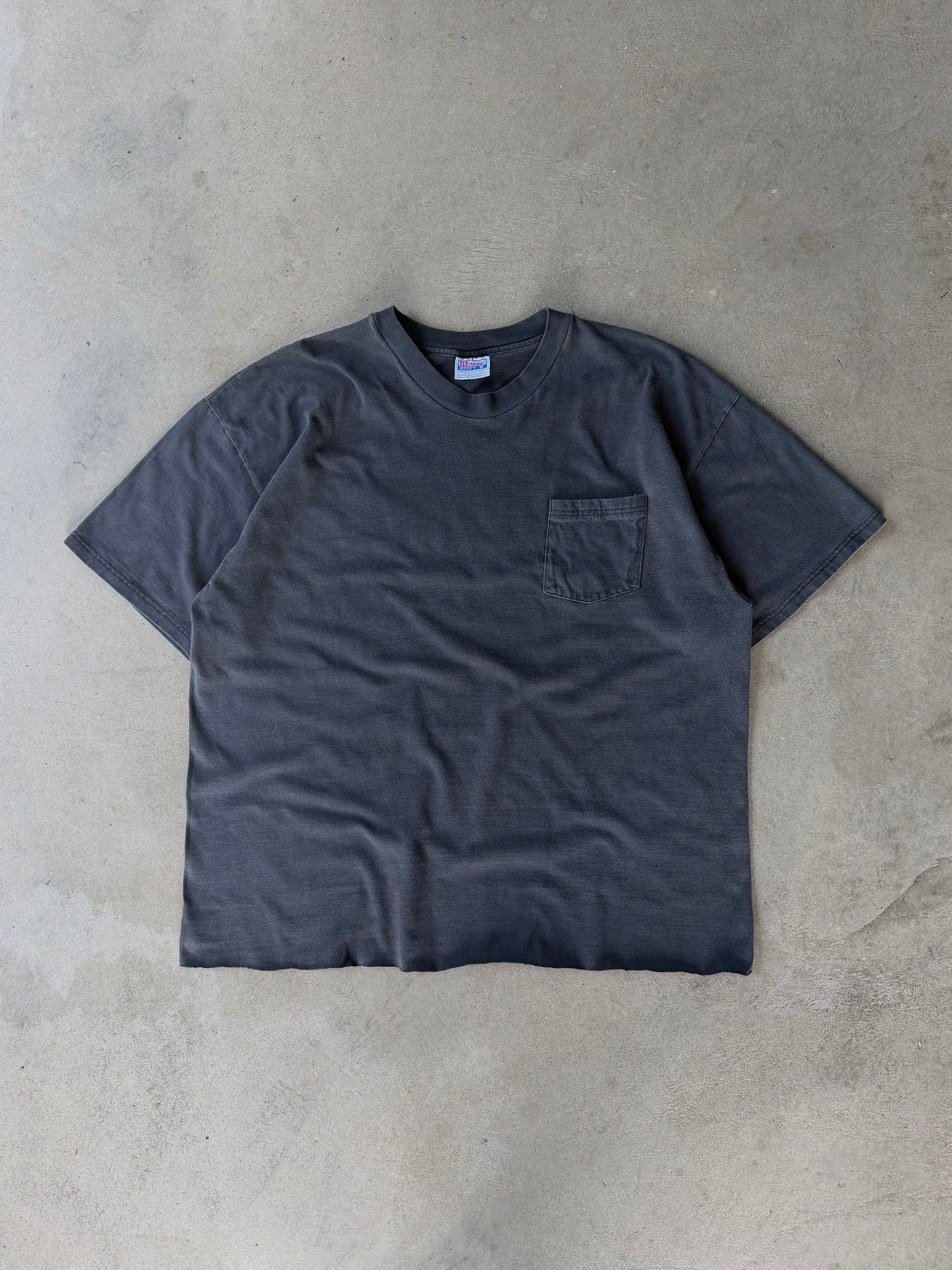 Vintage Faded Black Pocket Tee - XL