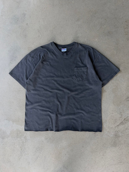 Vintage Faded Black Pocket Tee - XL