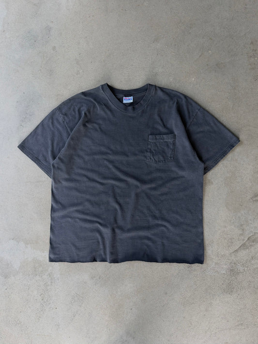 Vintage Faded Black Pocket Tee - XL