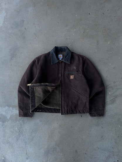 Vintage Carhartt Detroit J97 DKB Dark Brown Blanket Lined Jacket - L