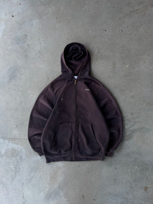 Vintage Distressed Brown Carhartt Zip Up Hoodie