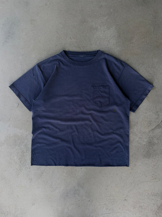 Vintage Faded Navy Pocket Tee - L