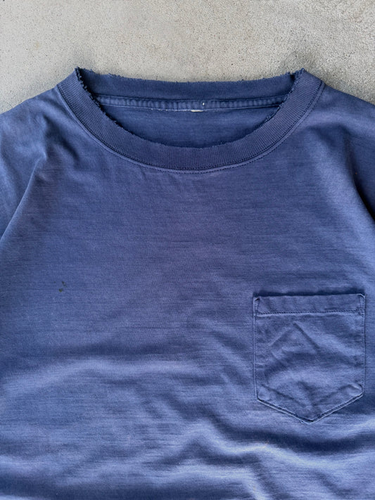 Vintage Faded Navy Pocket Tee - L