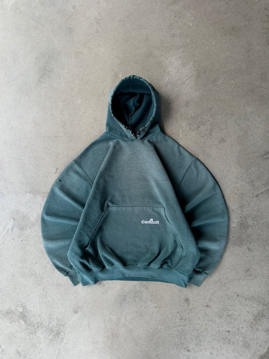 Vintage Faded Green Carhartt Hoodie - L