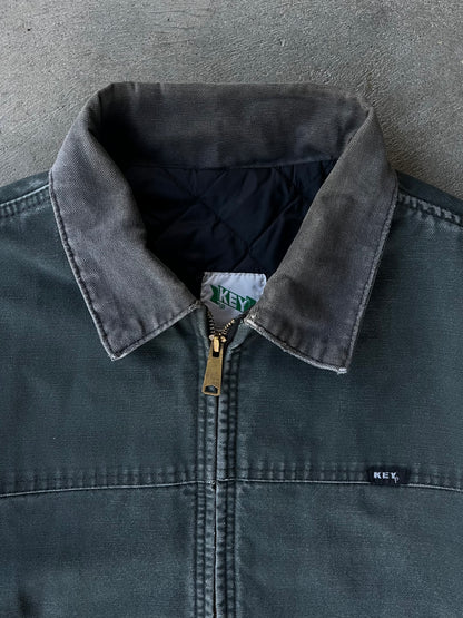 Vintage Faded Green KEY Carhartt Detroit Style Jacket - L
