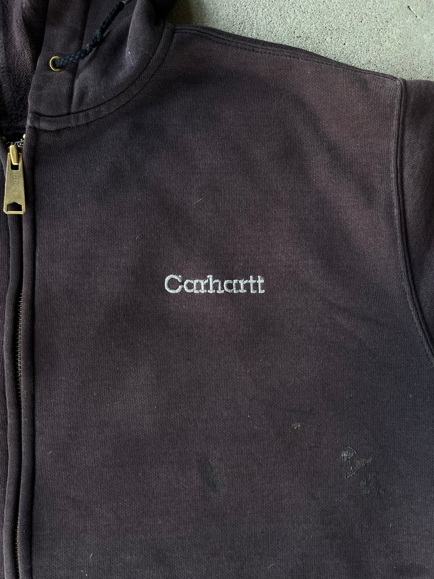 Vintage Distressed Brown Carhartt Zip Up Hoodie
