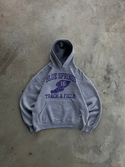 Vintage Grey Russell Athletic Track Hoodie - M