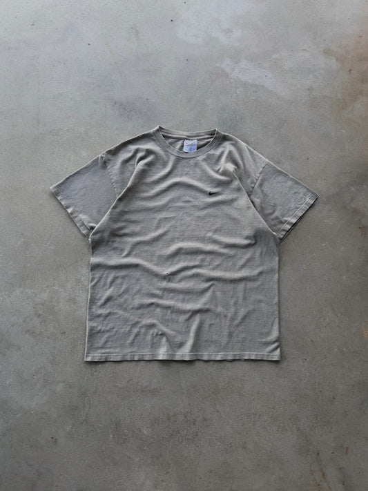 Vintage Faded Embroidered Green Nike Tee - L