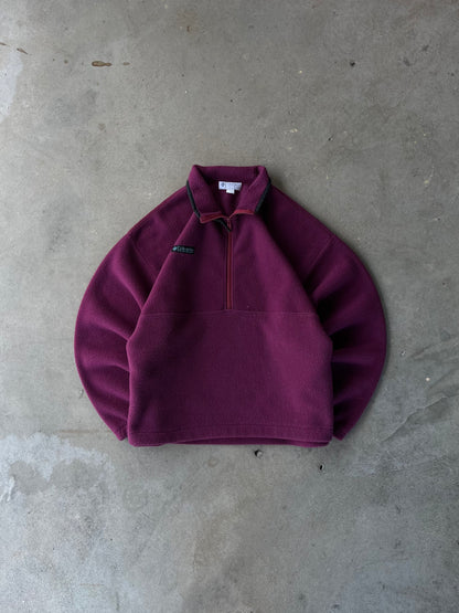 Vintage Columbia Purple Fleece Quarter Zip Jacket - XL