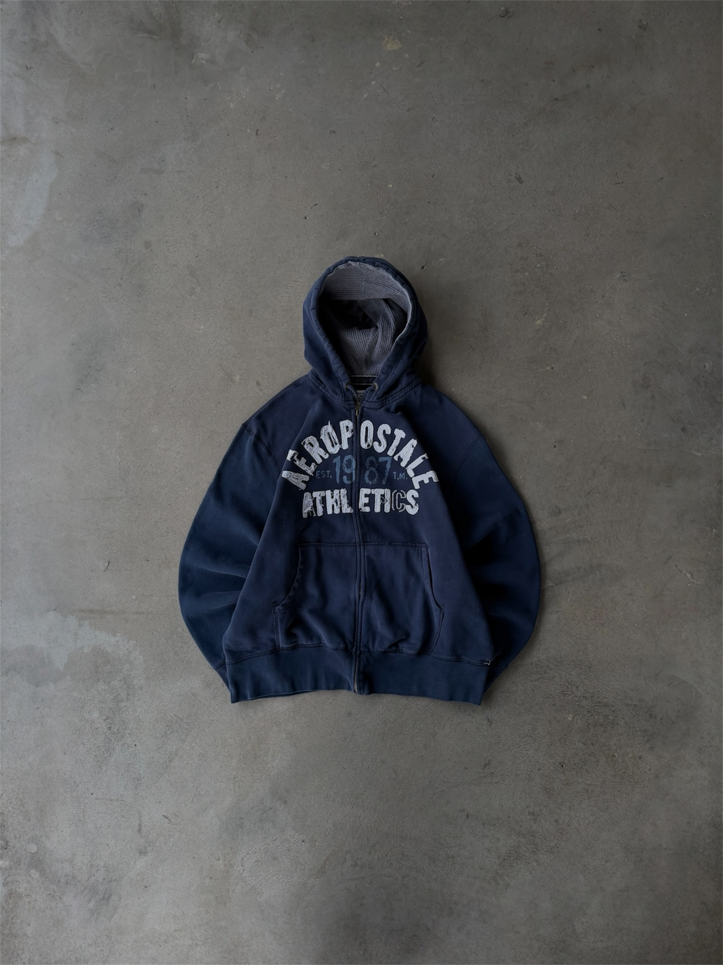 Vintage Aeropostale Athletics Thermal Lined Zip Up Hoodie - M