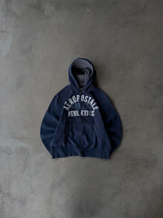 Vintage Aeropostale Athletics Thermal Lined Zip Up Hoodie - M
