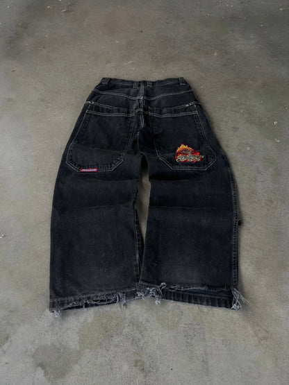 Vintage Rare JNCO Flaming Bulldog Jeans - 28