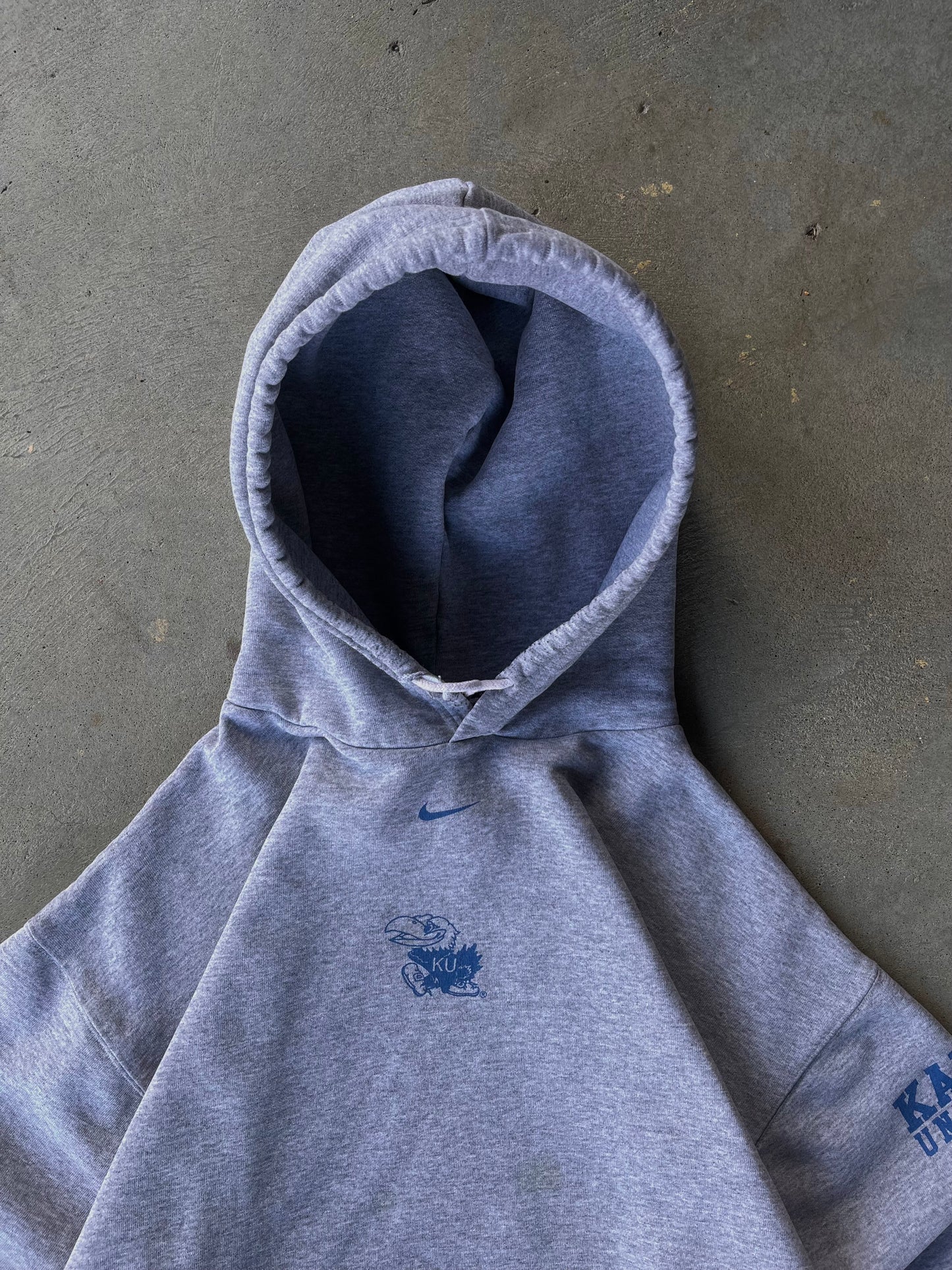 Vintage University Of Kansas Nike Center Swoosh Hoodie