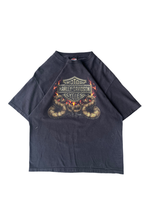 L - Vintage Harley Davidson Flame Snake Tee