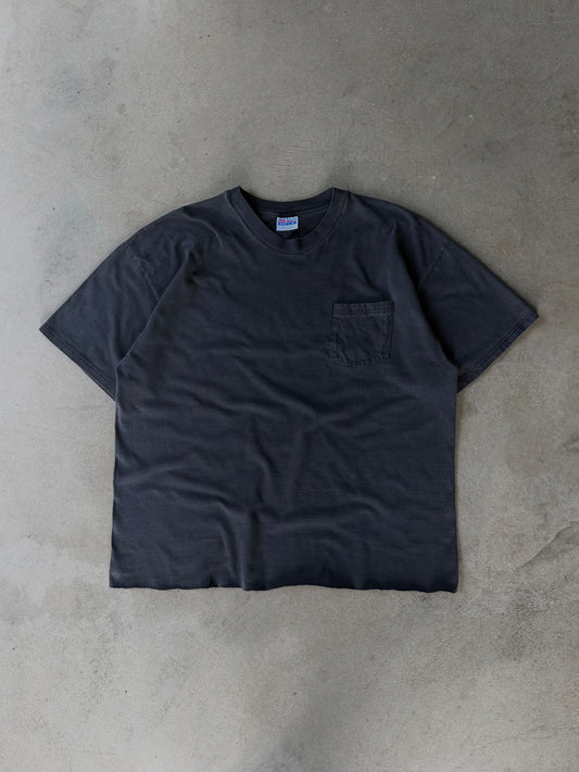Vintage Faded Black Pocket Tee - XL