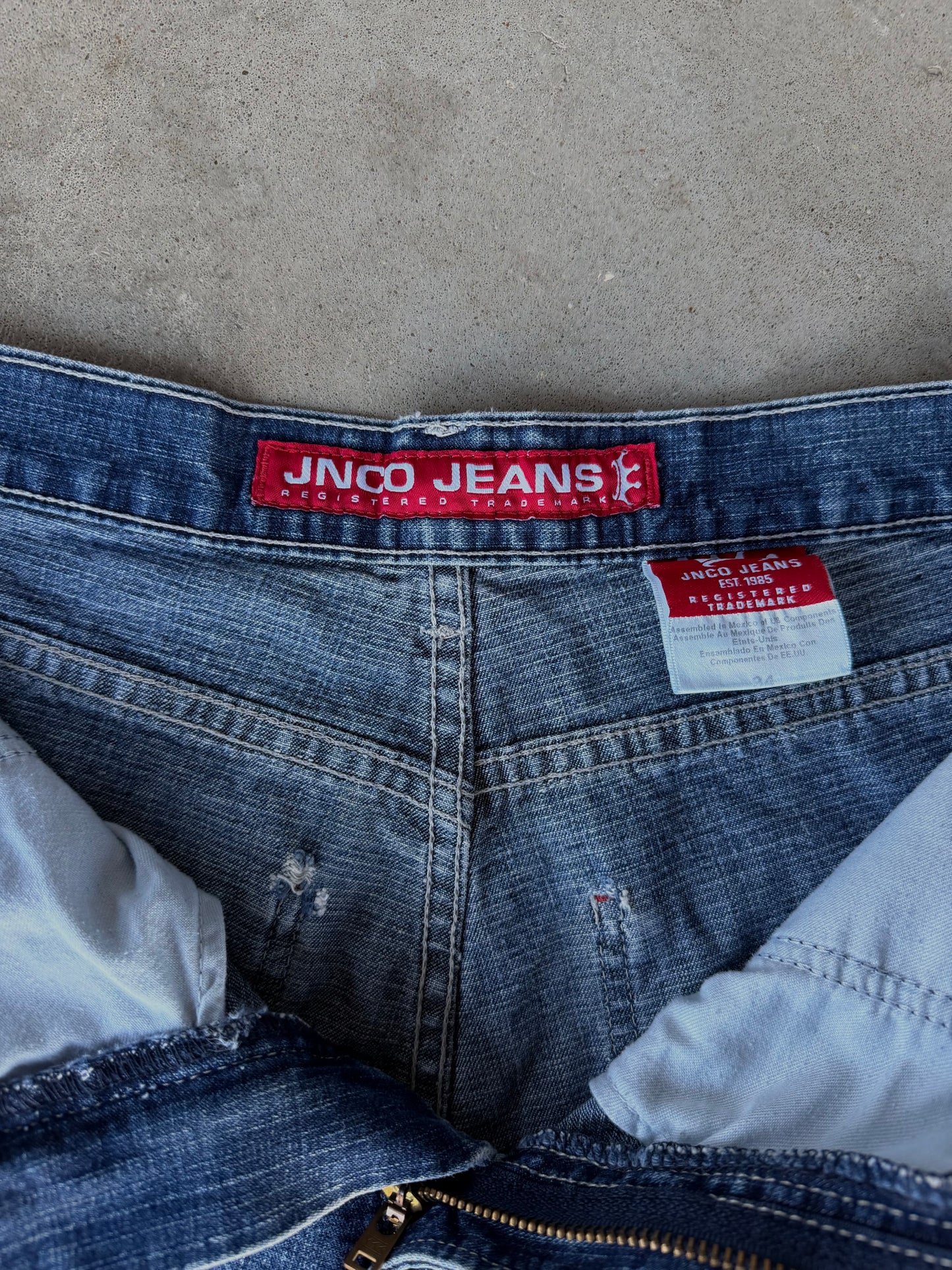 Vintage JNCO Flaming Tribal Baggy Jeans - 34