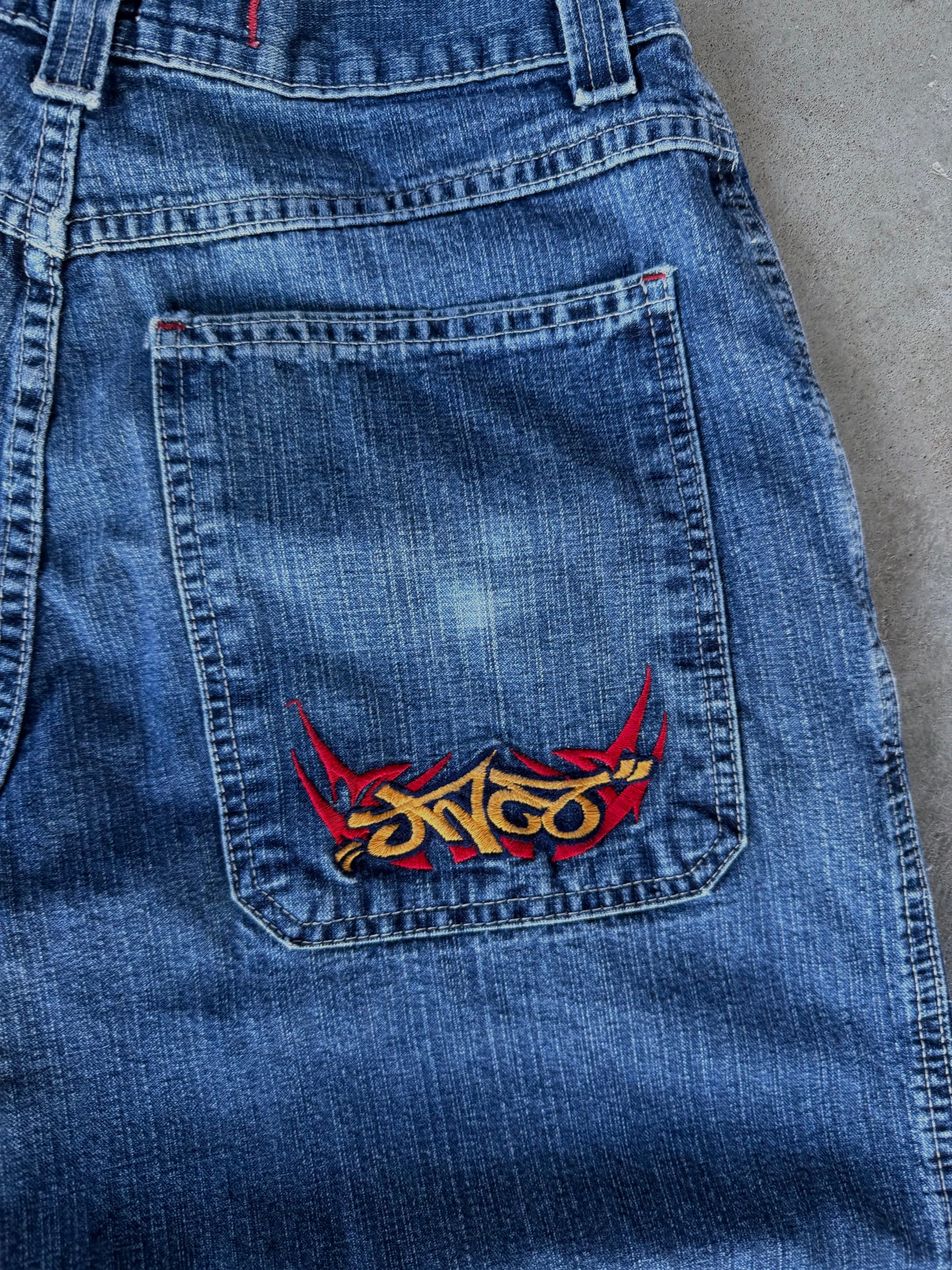 Vintage JNCO Flaming Tribal Baggy Jeans - 34